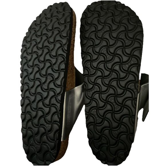 New BIRKENSTOCK Gizeh Big Buckle Metallic silver leather sandals 41 US 10 M/N - Picture 5 of 6